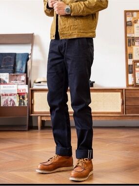 Men's Slim Straight Jeans in Black - Classic Workwear Style